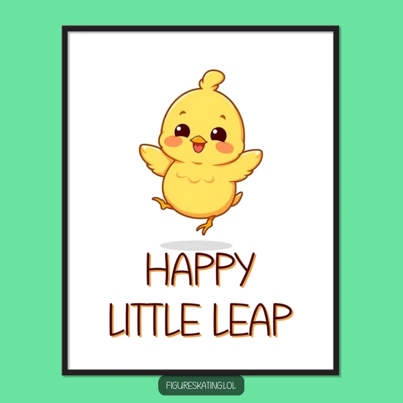 Funny Chick Jump Digital Print: Instant Cheerful Wall Art for a Happy Home