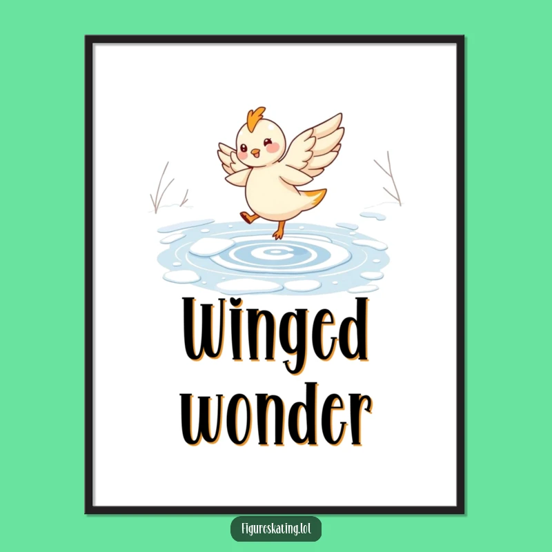 Funny Fairy Skater Digital Print: Cheerful Creature's Twirl Art