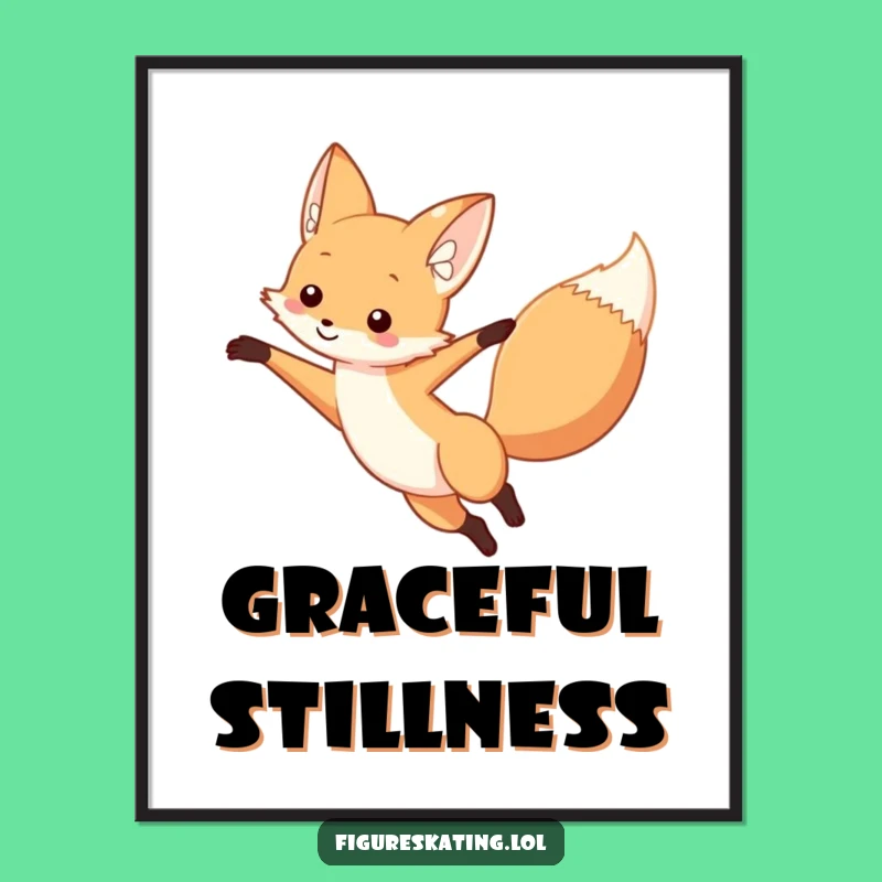 Funny Fox Arabesque Dancer Digital Print: Instant Artistic Wall Decor