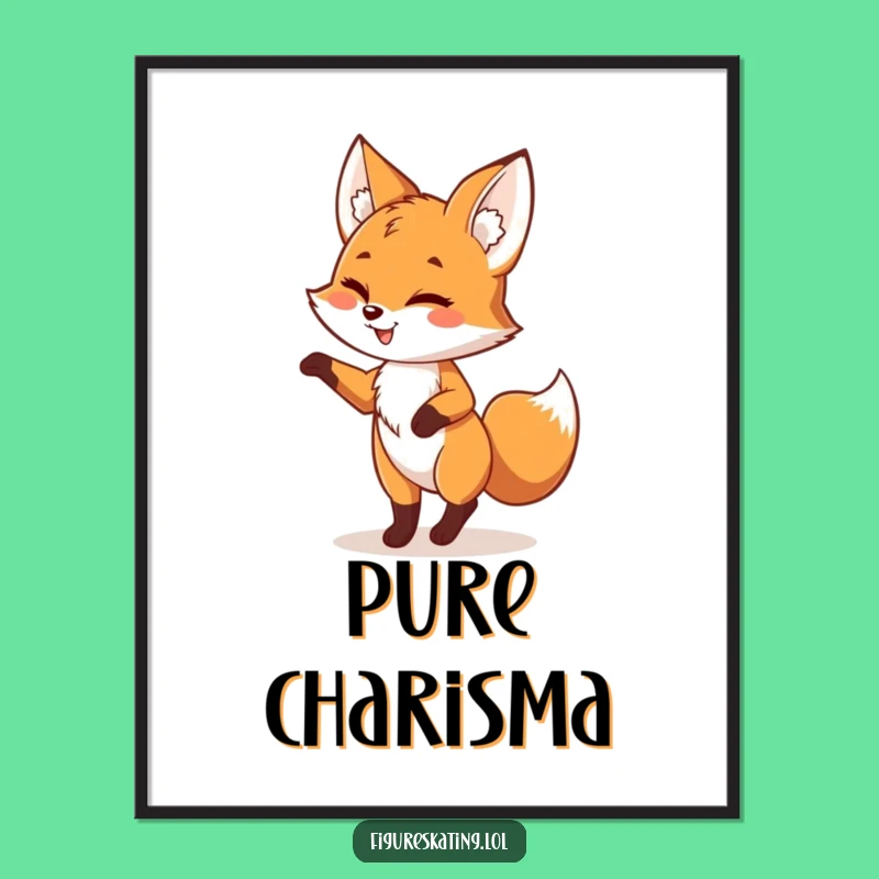 Funny Fox Pirouette Digital Art Print - Whimsical Instant Download Gift