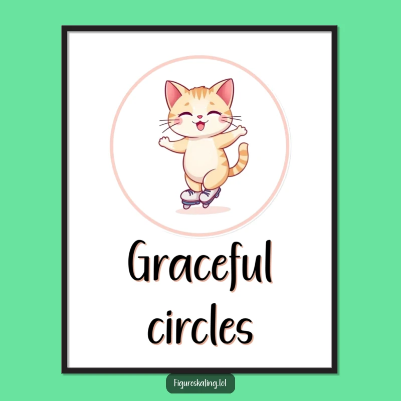 Funny Giggling Cat Skating Digital Print: Instant Feline Fun Decor!