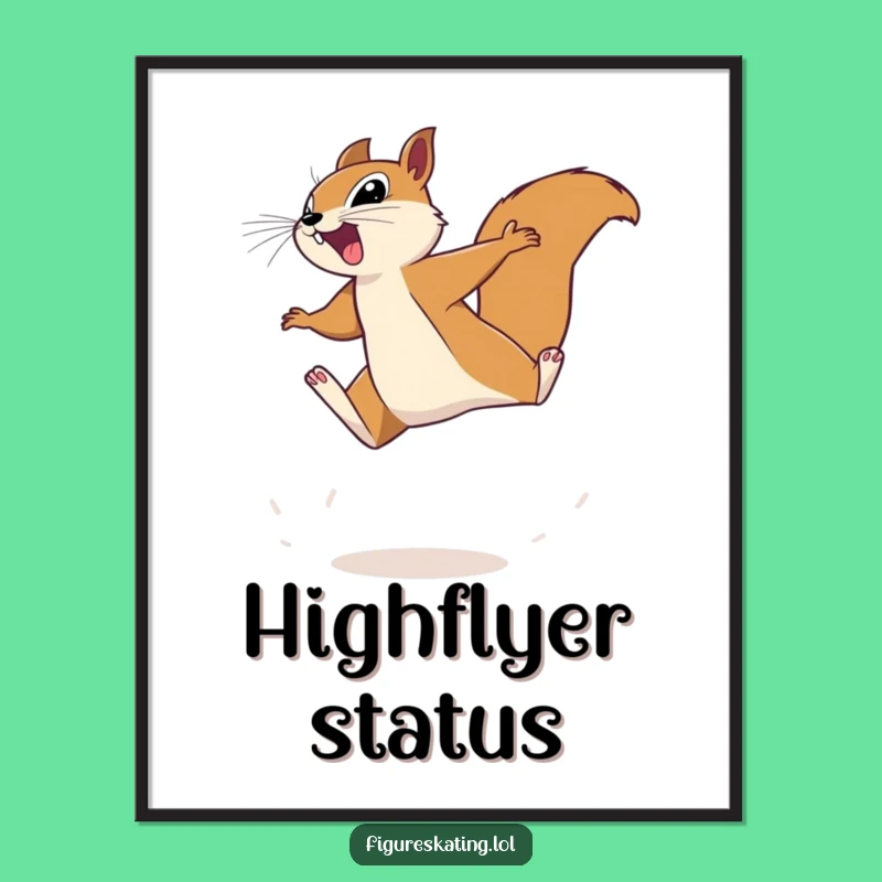 Funny Squirrel Leaping Digital Art Print - Hilarious Instant Download Gift