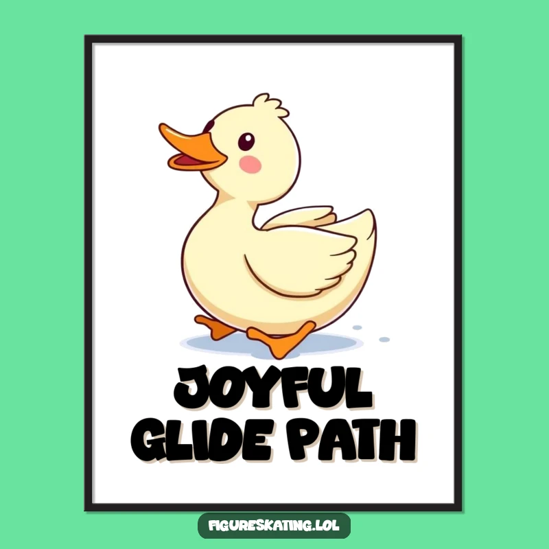Funny Duck Gliding Digital Print: Instant Cheerful Wall Art for a Happy Home