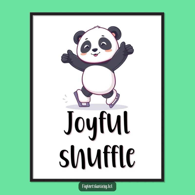 Funny Joyful Panda Skate Digital Print: Instant Adorable Decor