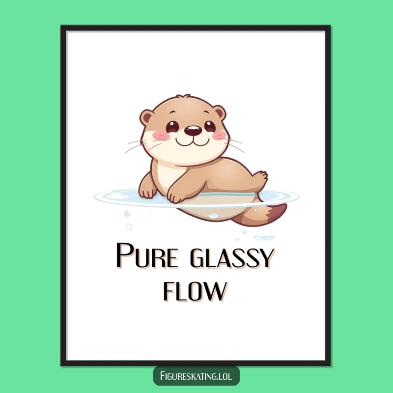 Funny Otter Sliding Digital Print: Instant Joyful Decor for Animal Lovers