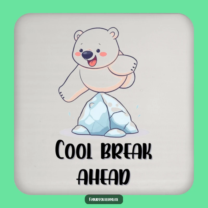 Funny Polar Bear Ice Sculpture Leap Coaster: Protect Surfaces with Humor