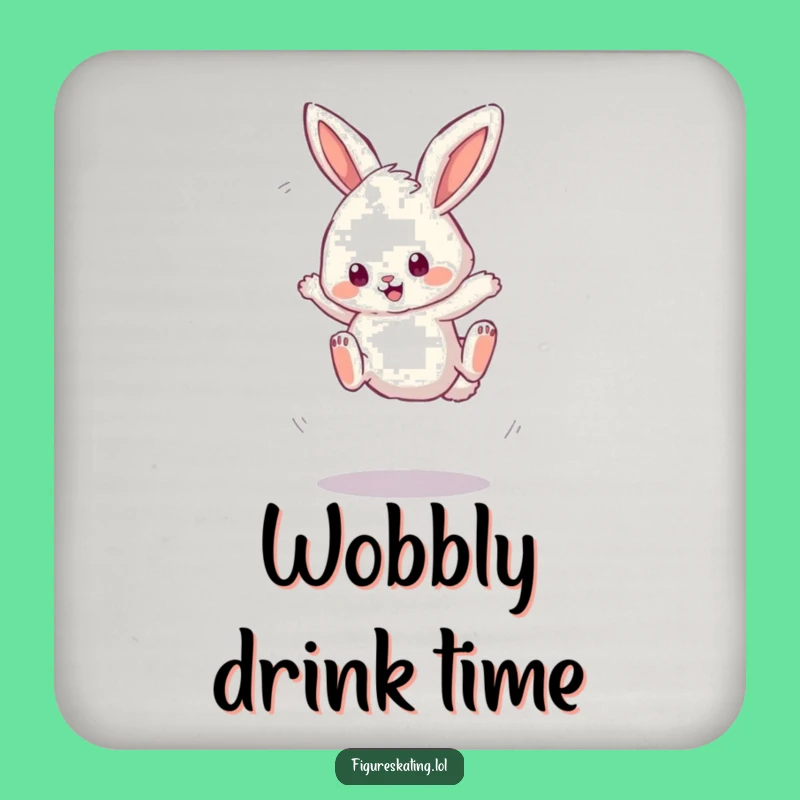 Funny Bunny Jump Drink Coaster: Protect Surfaces with Energetic Charm