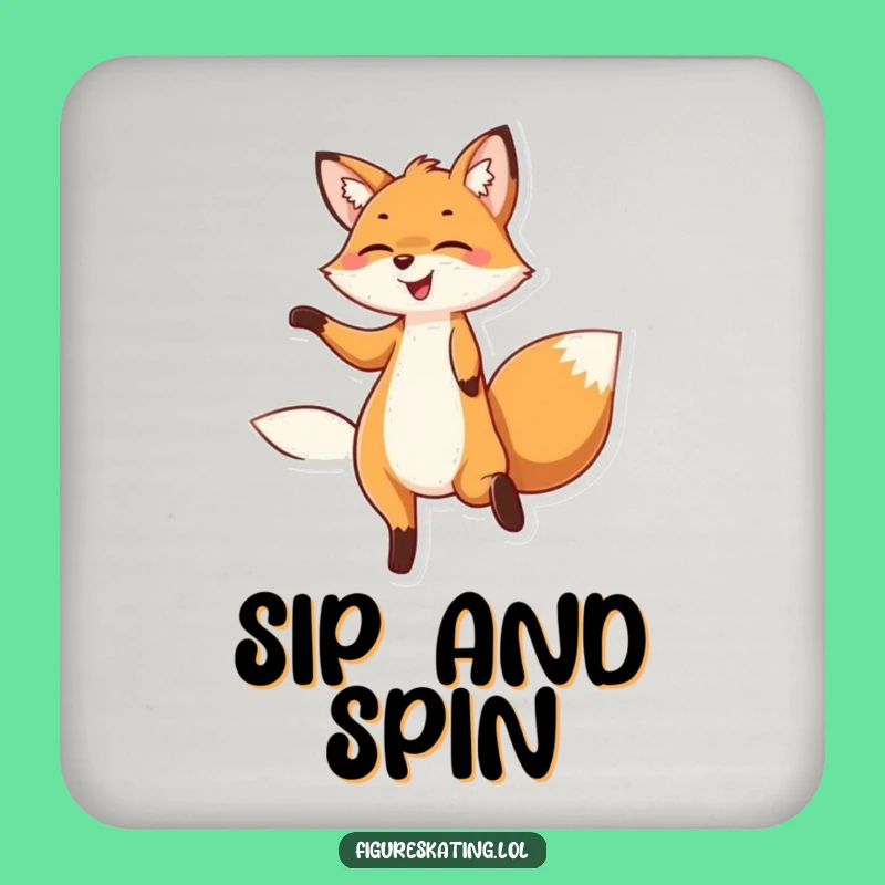 Funny Fox Twirl Drink Coaster a Humorous Table Protector