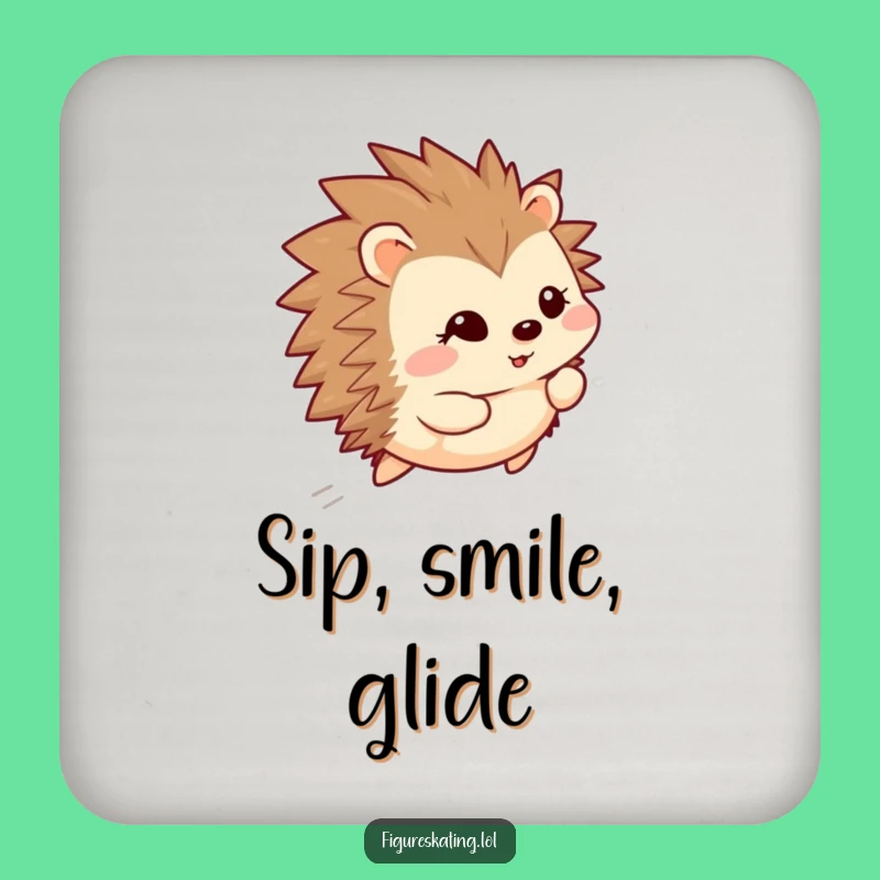 Funny Happy Hedgehog Backward Glide Coasters - Protect Furniture with Hilarious Art