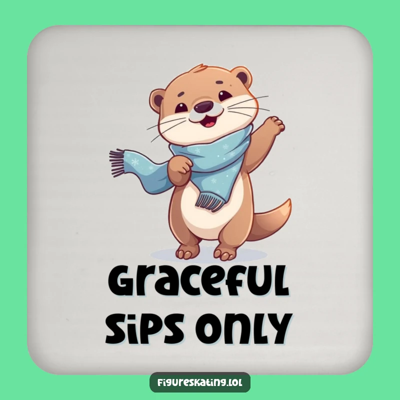 Funny Otter Twirl Coaster: Protect Surfaces with Playful Humor Gift