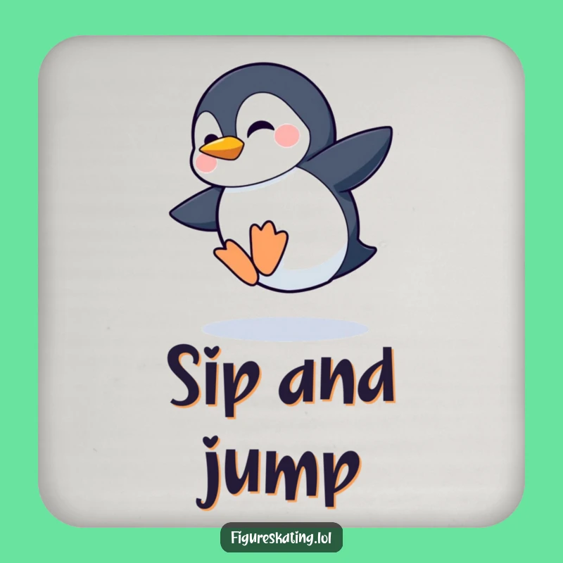 Funny Shy Penguin Jumping Coaster: Protect Surfaces with Cute Flair!