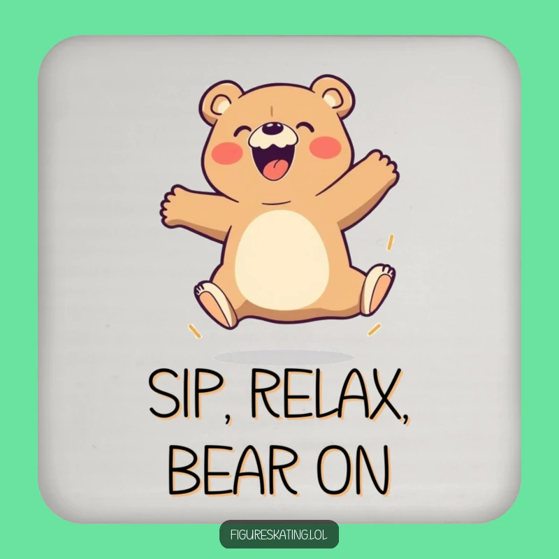 Funny Bear Triple Jump Coaster - Cute Cartoon Character Drink Holder for Tables