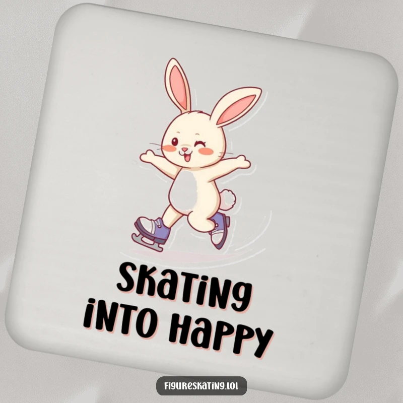 Funny Coaster: A giggling rabbit skating fast, adding humorous speed and fun to any table setting while protecting surfaces.