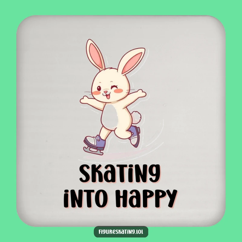 Funny Rabbit Skating Coaster: Protect Surfaces with Speed Humor Gift