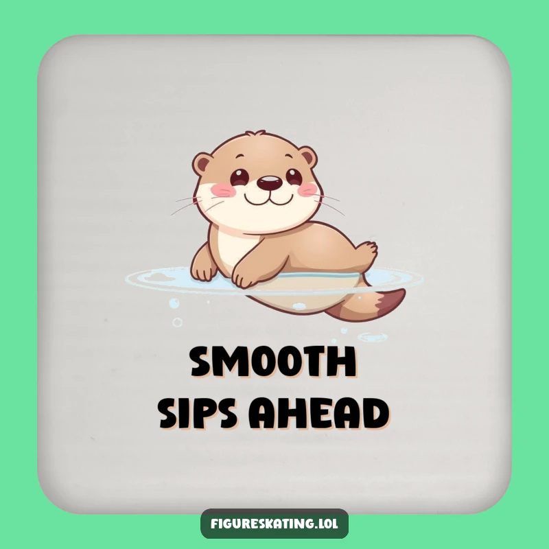Funny Otter Sliding Drink Coaster: Protect Surfaces with Playful Animal Charm