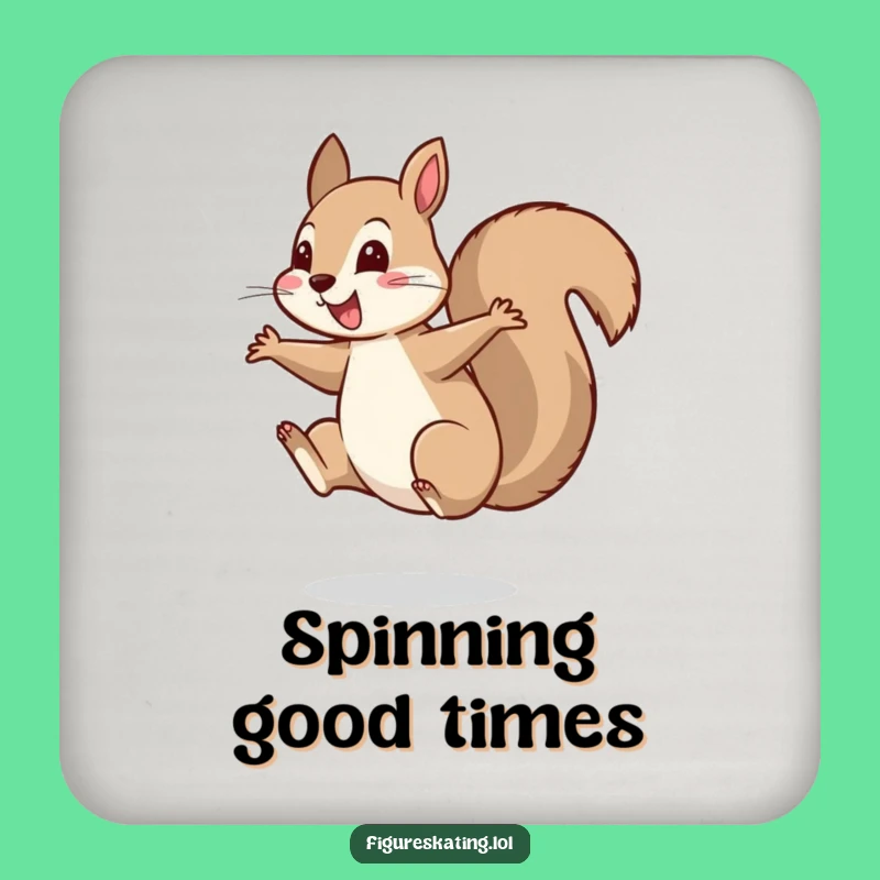 Funny Squirrel Spin Drink Coaster a Humorous Table Protector