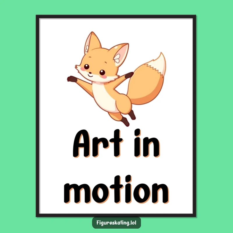 Funny Fox Arabesque Dancer Poster: Elegant Wall Art for Artful Homes
