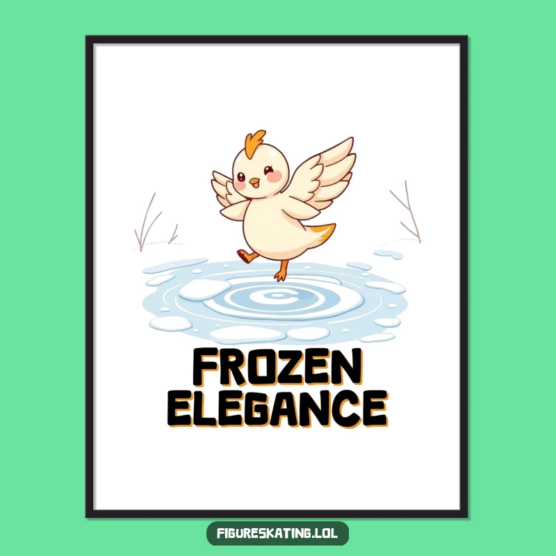 Funny Fairy Skater Poster: Cheerful Creature's Elegant Twirl Art