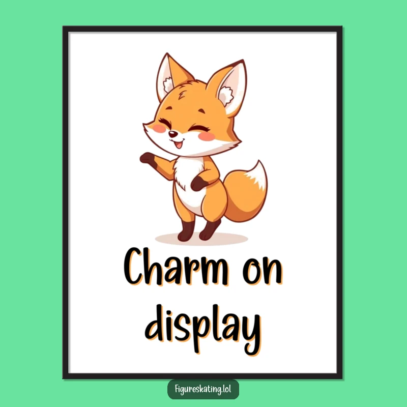 Funny Fox Pirouette Poster - Whimsical & Hilarious Wall Art Gift