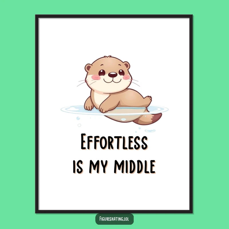 Funny Otter Sliding Poster: Adorable Wall Art for a Playful and Humorous Vibe