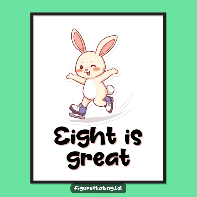 Funny Rabbit Skating Poster: Speedy Wall Art Gift