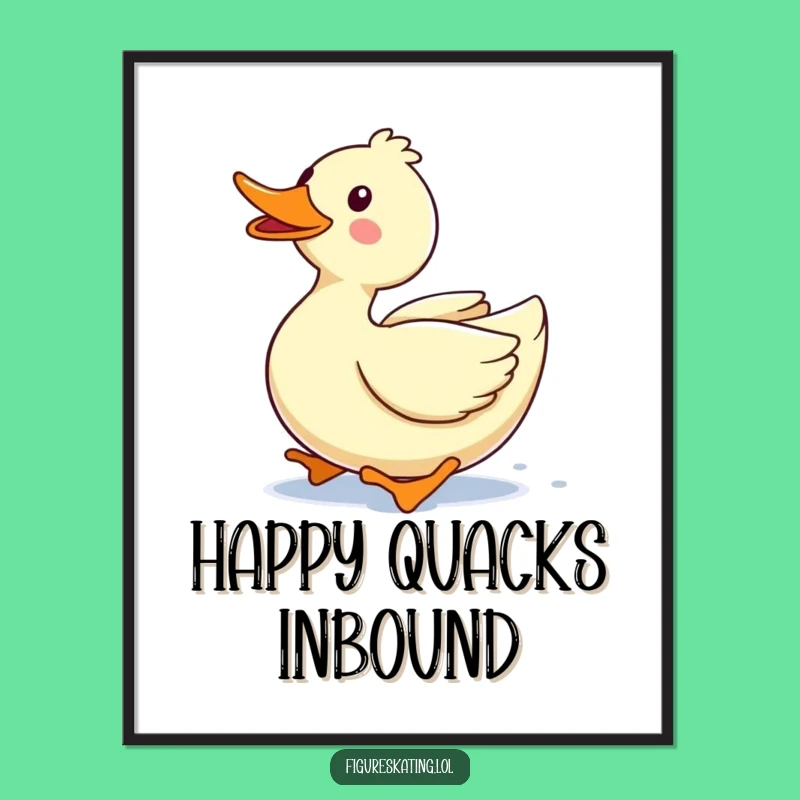Funny Duck Gliding Poster: Brighten Your Walls with Cheerful Bird Art