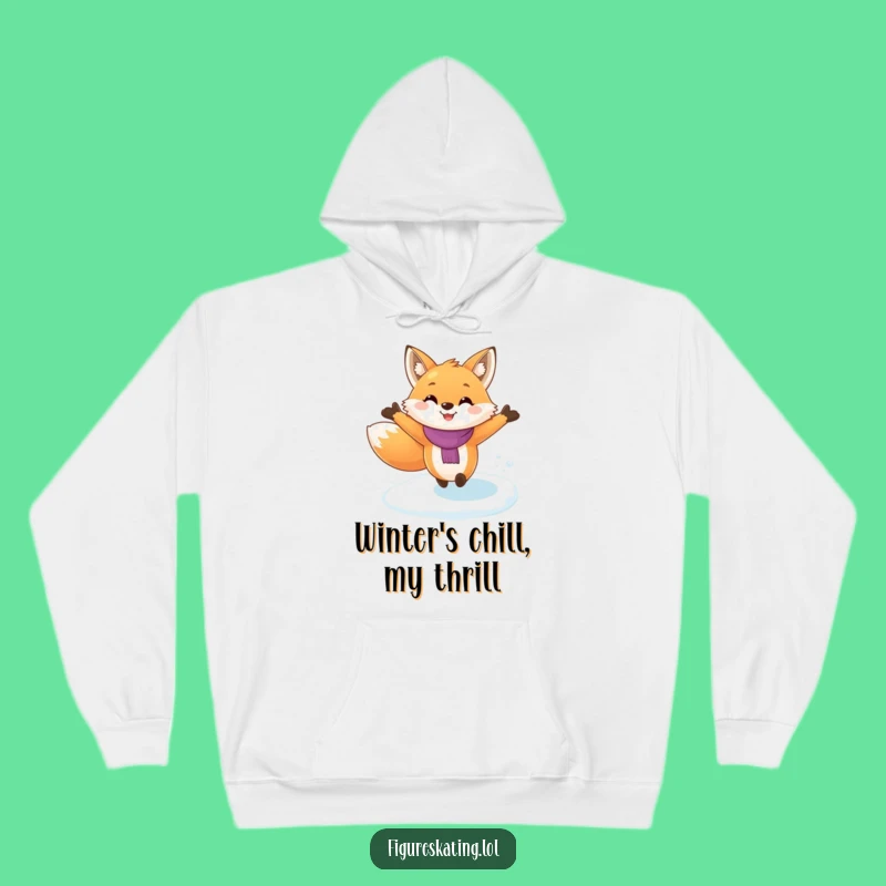 Cozy Funny Fox Ice Skating Hoodie: Stay Warm with Hilarious Winter Vibes!