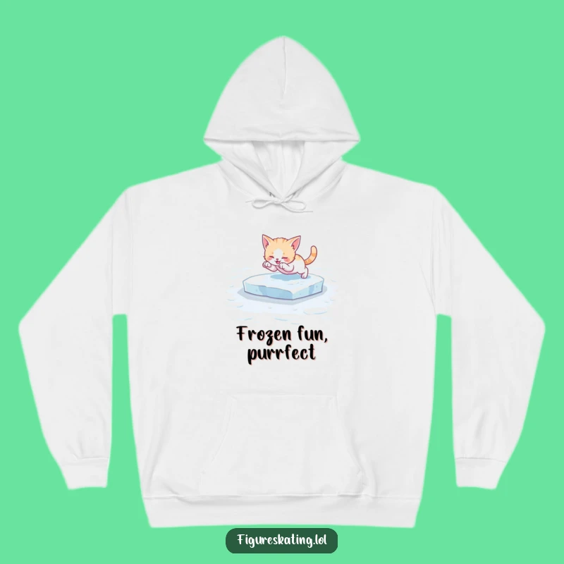 Cozy Funny Kitten Ice Skating Hoodie: Stay Warm with Purrfectly Hilarious Style!