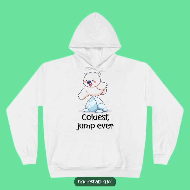 Cozy Funny Polar Bear Ice Sculpture Leap Hoodie: Warm Animal Graphic Gift