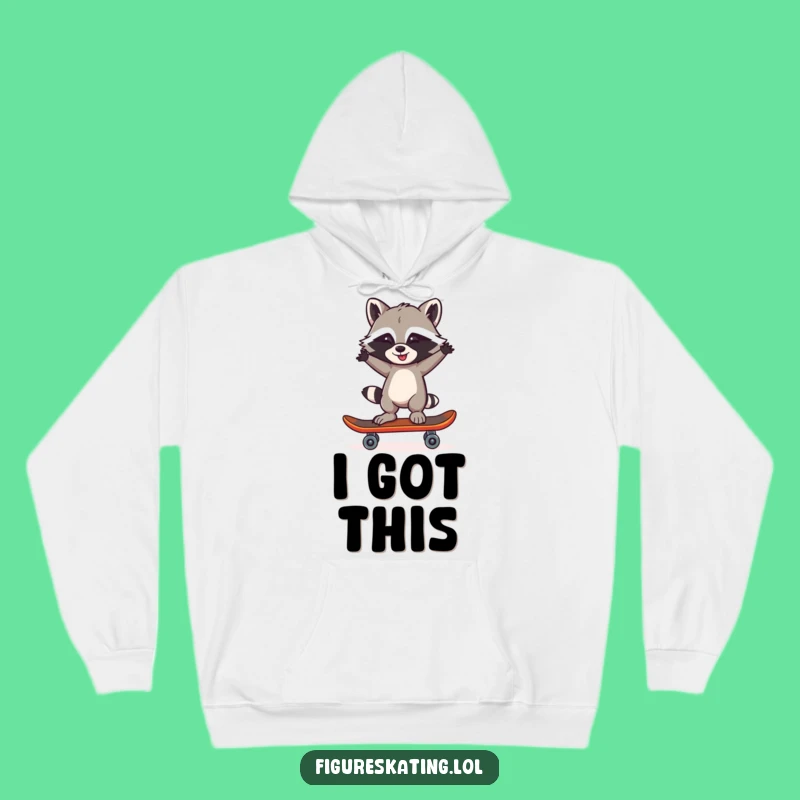 Cozy Funny Raccoon Skater Hoodie: Warm Imposter Gift Idea