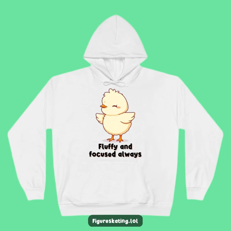 Funny Chick Pirouette Hoodie - Cozy Focused Cartoon Character Sweatshirt