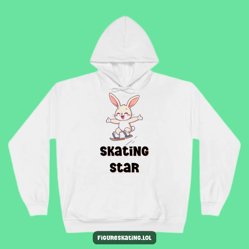 Funny Bunny Skater Hoodie: Cozy Sweatshirt with Determined Rabbit