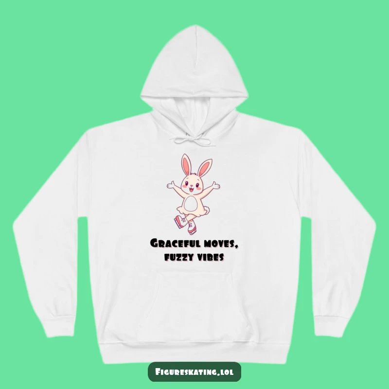 Funny Cheerful Bunny Ice Skating Hoodie: Cozy Elegance & Fun