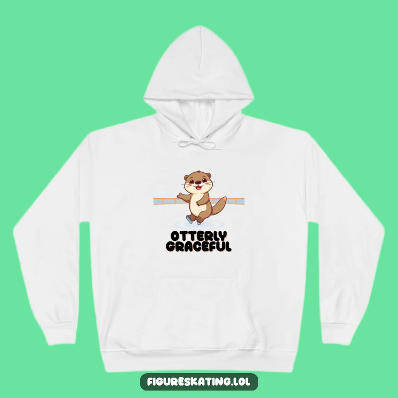 Funny Skating Otter Hoodie: Joyful Elegant Spinner, Cozy Funny Gift