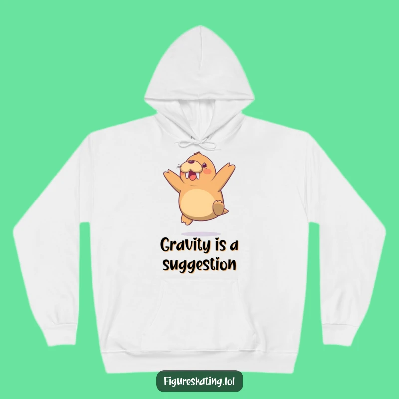 Funny Walrus Jump Hoodie - Cozy Arctic Animal Sweatshirt Gift