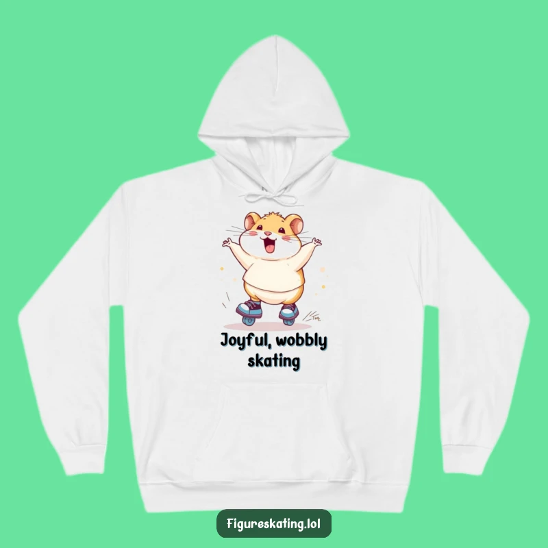 Cozy Funny Hamster Ice Skating Hoodie: Stay Warm with Adorable Winter Laughs!