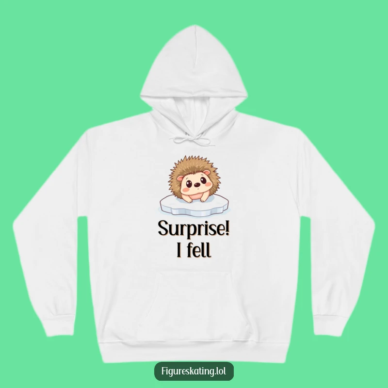 Cozy Funny Hedgehog Ice Slip Hoodie: Warm Skater Comfort Gift