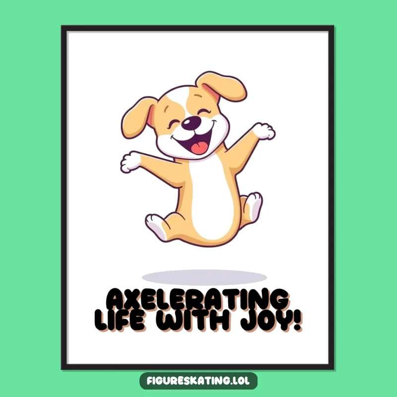 Free Printable Wall Art: Funny Dog Skater Decor, Joyful Humorous Downloadable Art for Dog Lovers