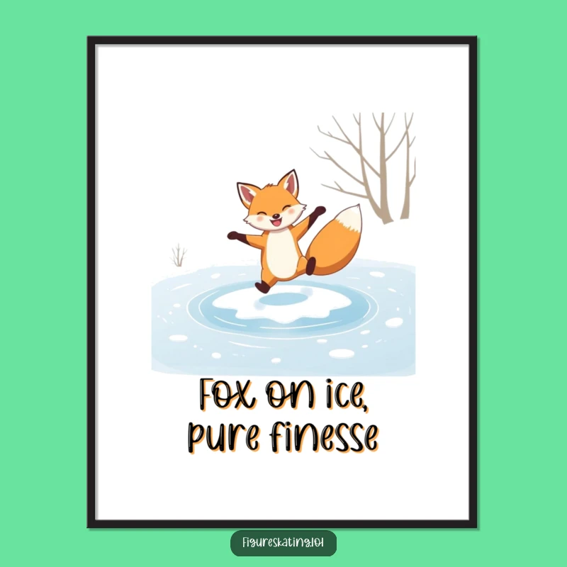 Funny Free Printable Wall Art: Fox Skater Decor, Hilarious Downloadable Gift!