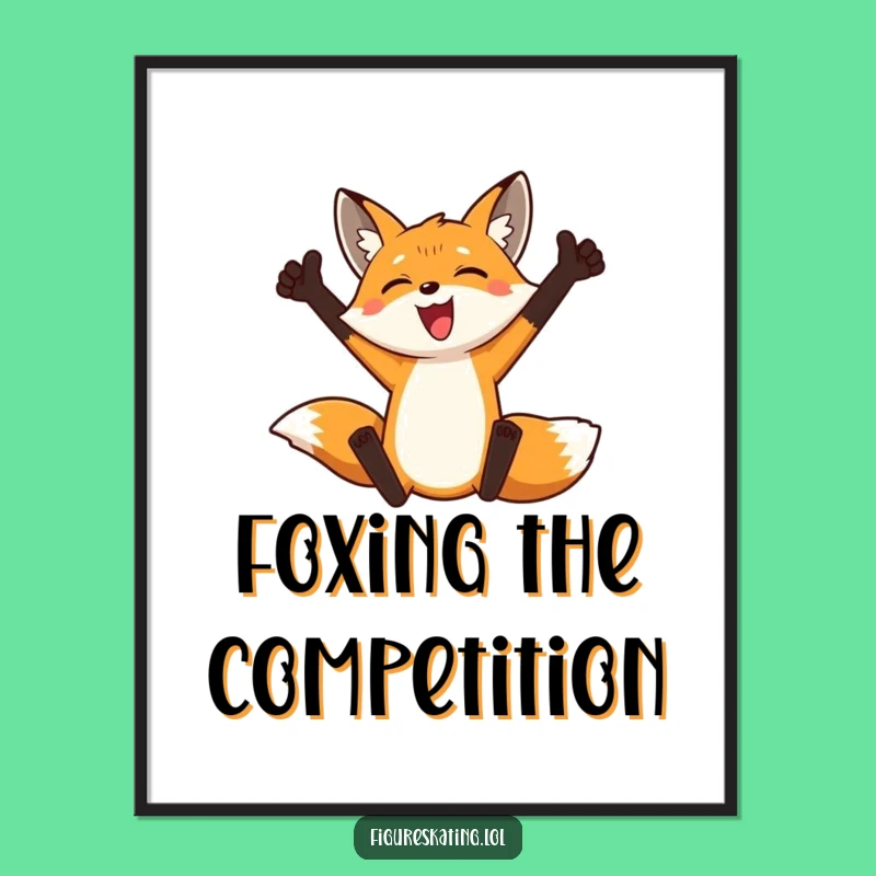 Free Printable Wall Art: Fox Acrobatics, Downloadable & Print at Home Dynamic Decor Gift