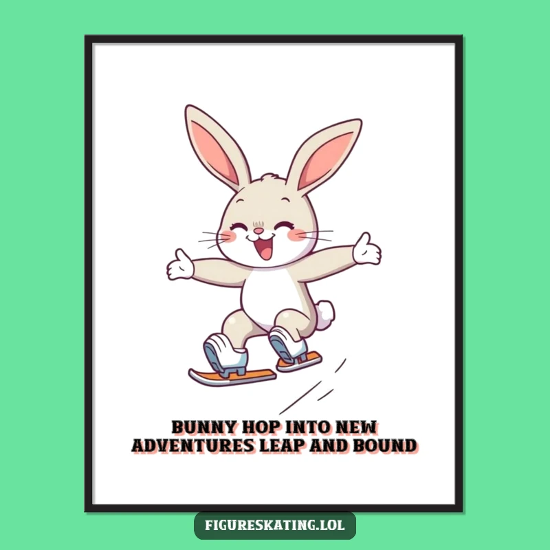 Free Printable Bunny Skater Wall Art - Funny Downloadable Decor for Ice Lovers