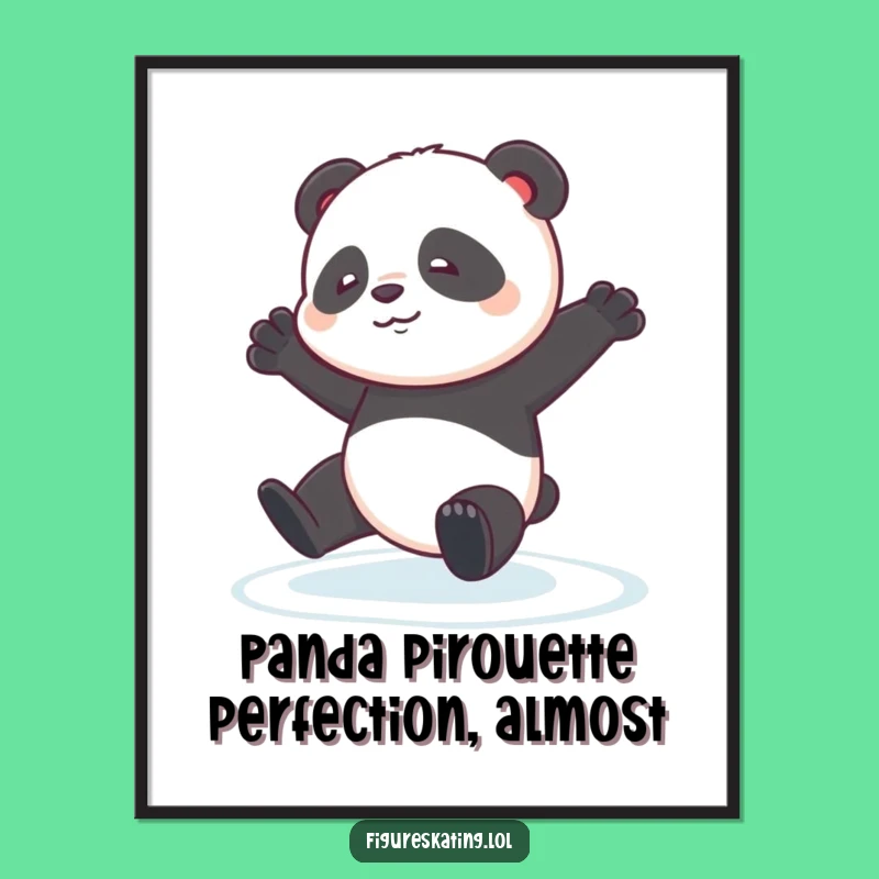 Funny Free Printable Panda Cub Pirouette Wall Art: Downloadable Home Decor Gift
