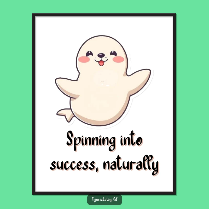 Free Printable Wall Art: Amusing Seal Spin, Humorous Downloadable Decor Gift