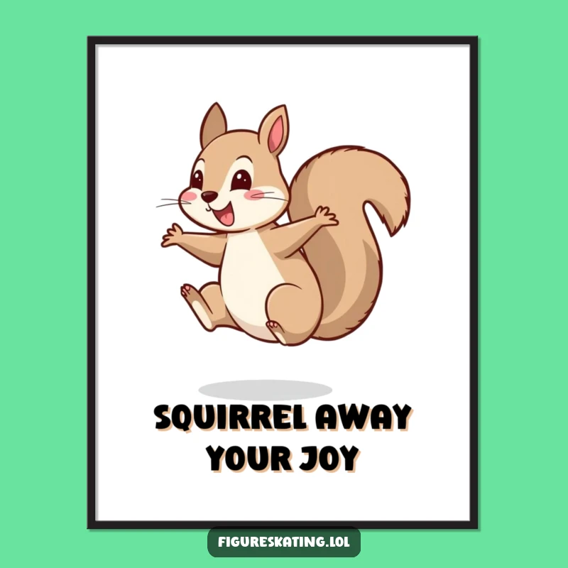 Funny Free Printable Wall Art: Cheerful Spinning Squirrel Decor for Playful Homes!
