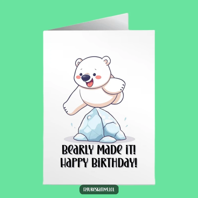 Free Printable Funny Birthday Card: Polar Bear Jump - Hilarious Downloadable Gift