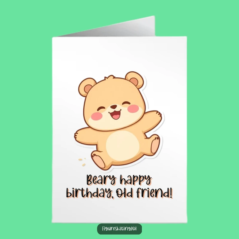 Free Printable Happy Birthday Bear Card - Funny Downloadable Greeting for Joyful Celebrations