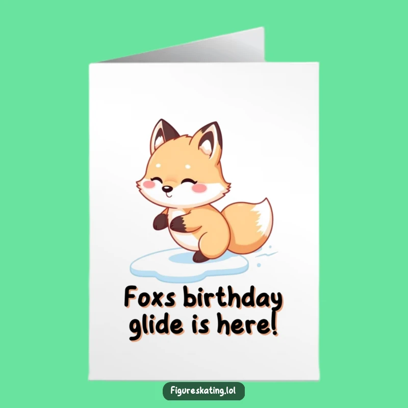 Free Printable Fox Backwards Birthday Card - Funny Downloadable Gift for skaters