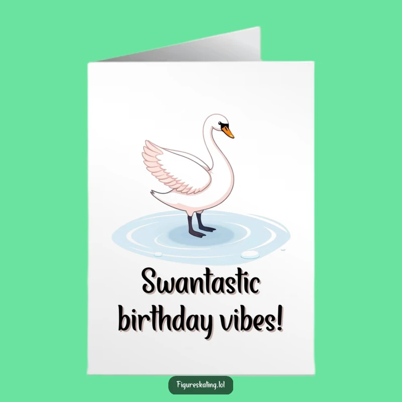 Free Printable Birthday Card: Elegant Swan Dance, Downloadable & Print at Home for a Classy Gift