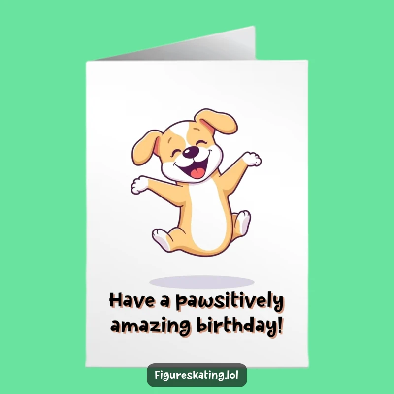 Free Printable Birthday Card: Funny Dog Skater, Joyful Downloadable Gift for a Pawsome Celebration