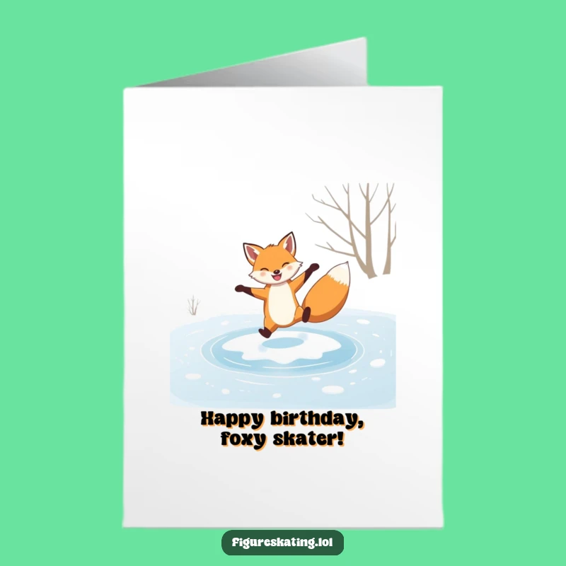 Free Printable Birthday Card: Grinning Fox Skater, Hilarious Downloadable Gift!
